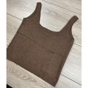 Tocca Women's Silk Cashmere Sleeveless Tank Top Brown Size Large